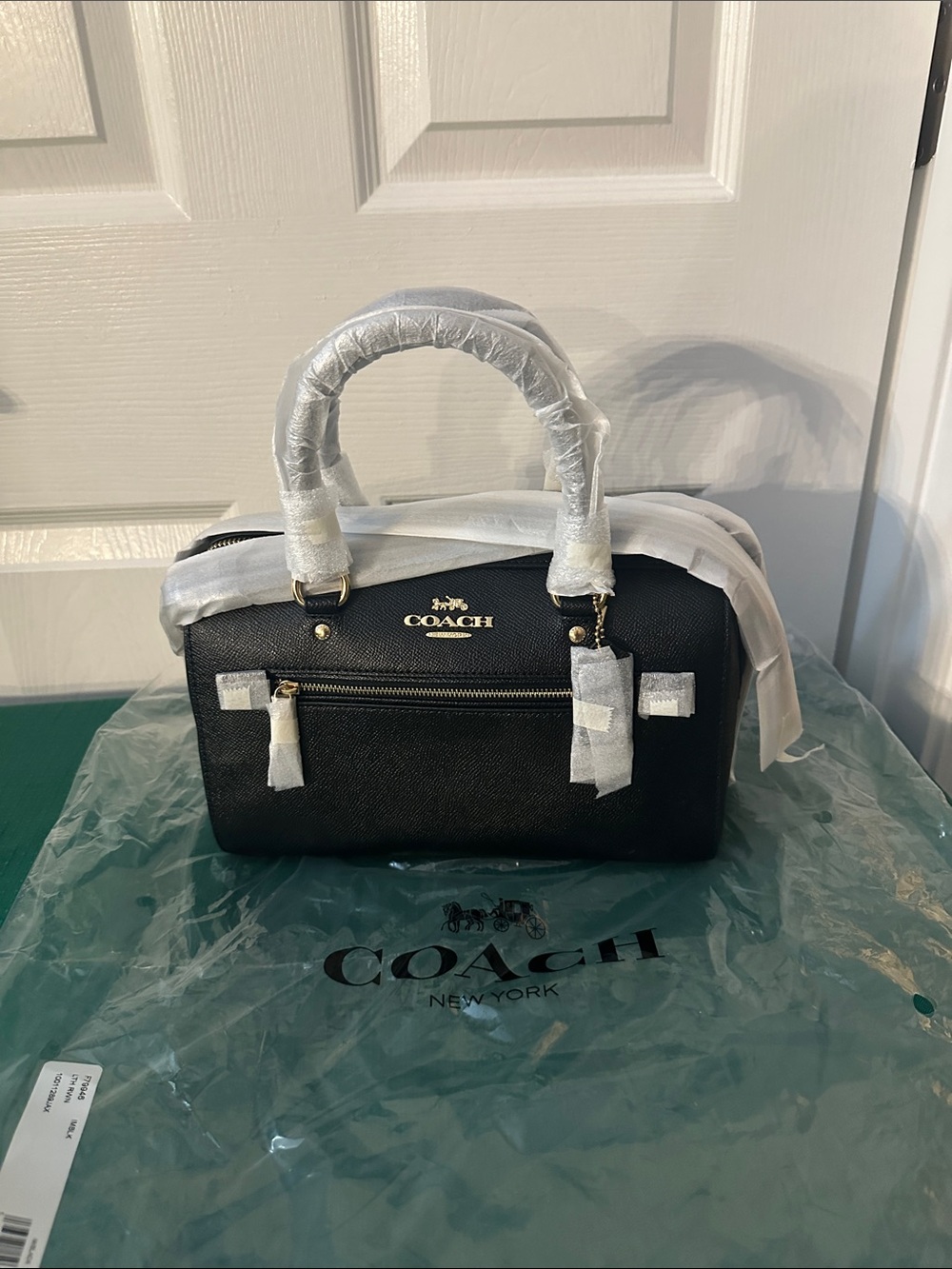 Coach Black Rowan Satchel with Gold Hardware
